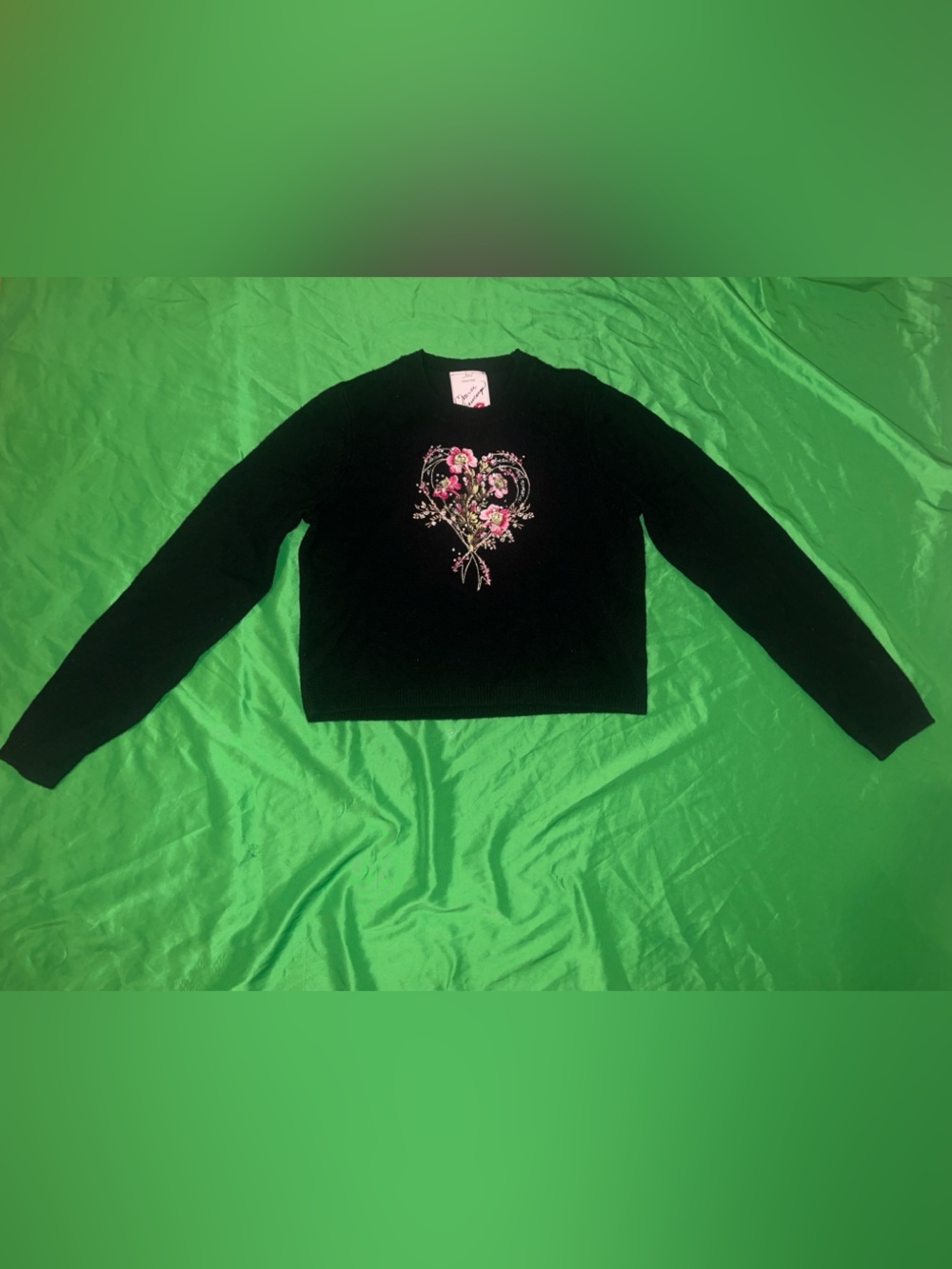 Cinq a Sept Limited Edition Floral Embroidered Crewneck Sweater see Measurement